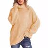 2024 Autumn/Winter Women's Loose High Neck Cable Knit Sweater Pullover
