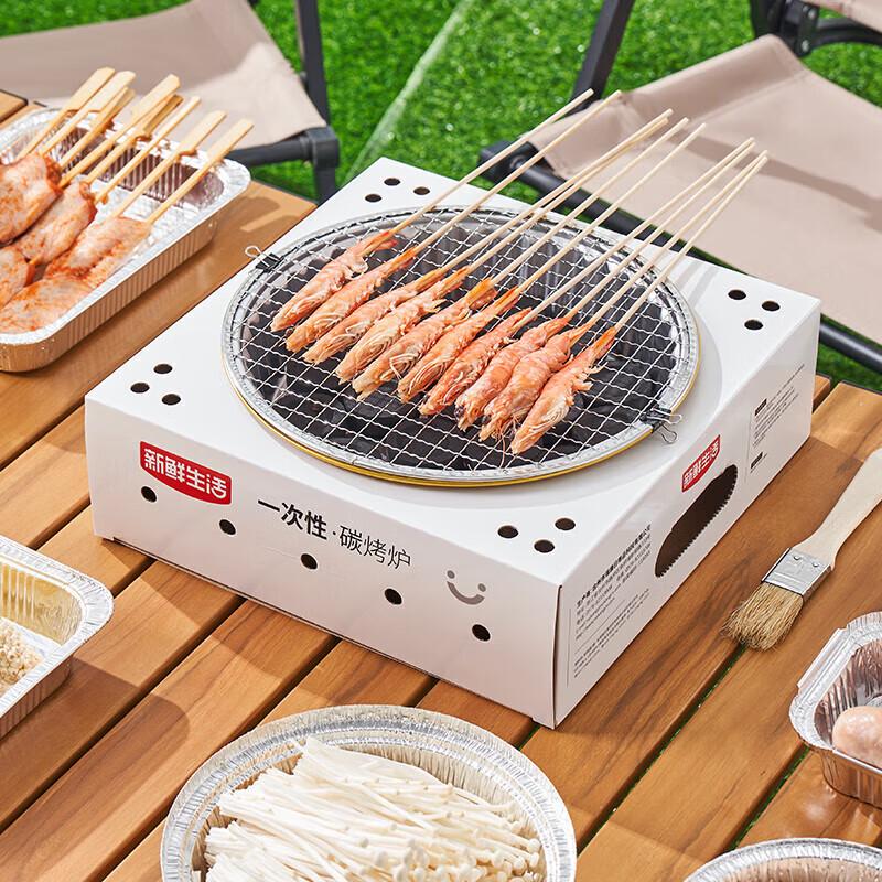 Portable Disposable BBQ Grill Set with Charcoal