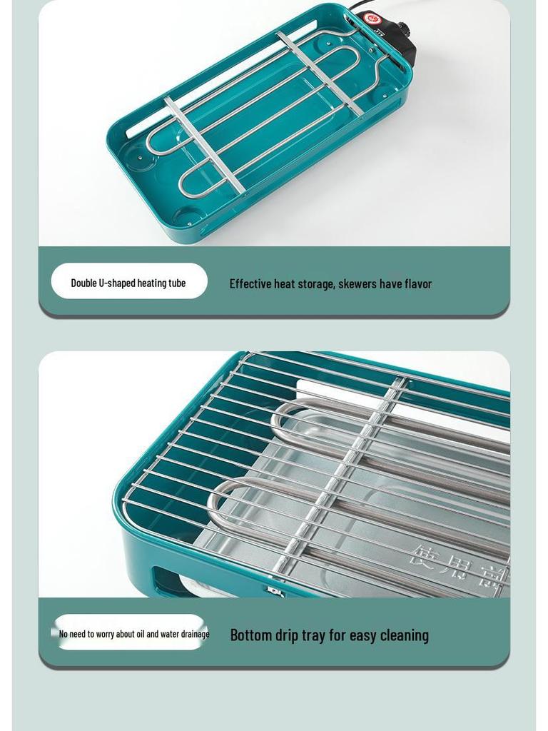 Multi-Functional Non-Stick Maifan Stone Electric Grill Pan - Healthy, Smokeless BBQ with Grill Rack