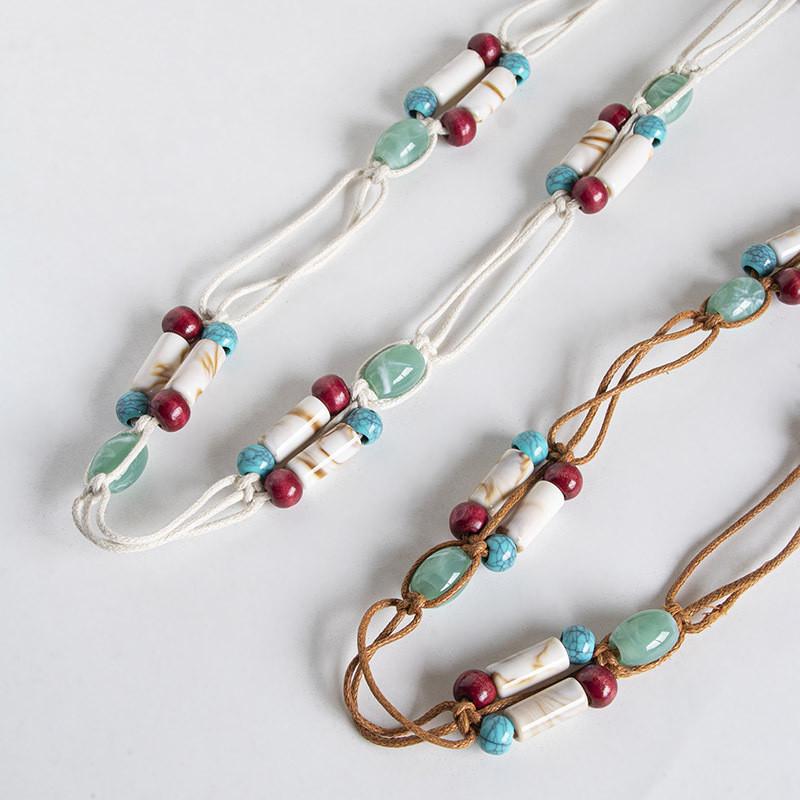 Bohemian Ethnic Style Waist Belt With Cotton Linen Material For Casual Vacation Wear Women