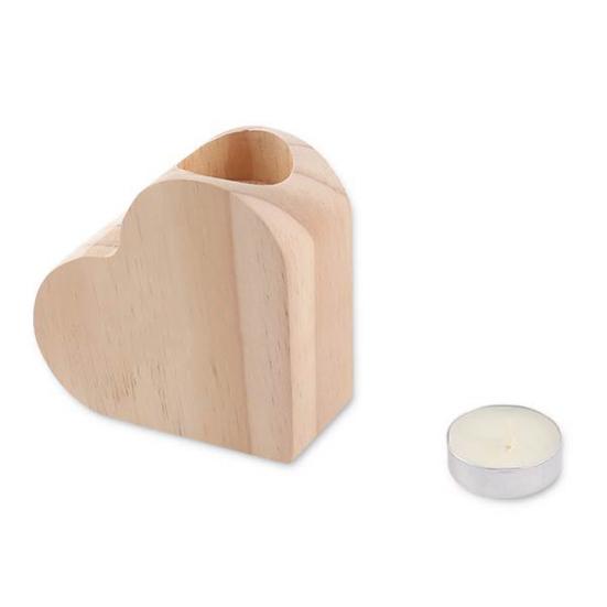 Wooden Love Heart Candle Holder Farmhouse Rustic Heart Shape Candle Stand