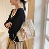 Hand-woven bag cute bear DIY material bag versatile homemade grid hand-woven bag shoulder bag for girlfriend