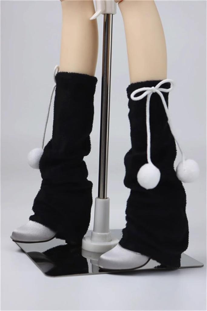HAMRETHYPPZ 14 16 13 BJD Kugelgelenkpuppenkleid, Puppenkostüm, Puppen-Hausmädchen-Outfit, Süße und Sexy Schwarze Pelzkugel-Strümpfe für BJD-Puppen, Entzückend und