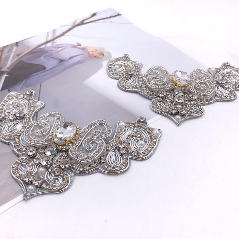 Neue Glänzende Elegante Braut Hochzeits Party Schuhe Zubehör Für Hohe Absätze Flache Schuhe Hausschuhe Strass Schuhdekorationen Blume