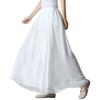 Women's Wide-Leg Chiffon Pants: Flowy, Elastic Waist, Long Cropped Skirt-Pants