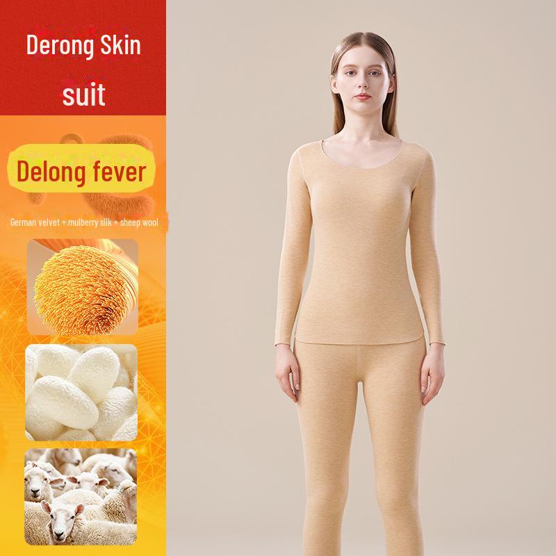 

Женский бесшовный топ из шерсти и шелка с самонагреванием: Plus Velvet, плотный немецкий бархат, идеально подходит для зимы/осени 2XL