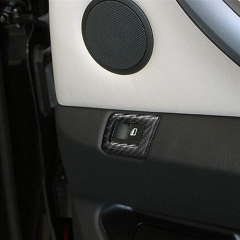 Carbon Fiber Car Interior Windows Lifting Button Control Panel Trim Cover Sticker For BMW X5 2000-2006 Car Accessories