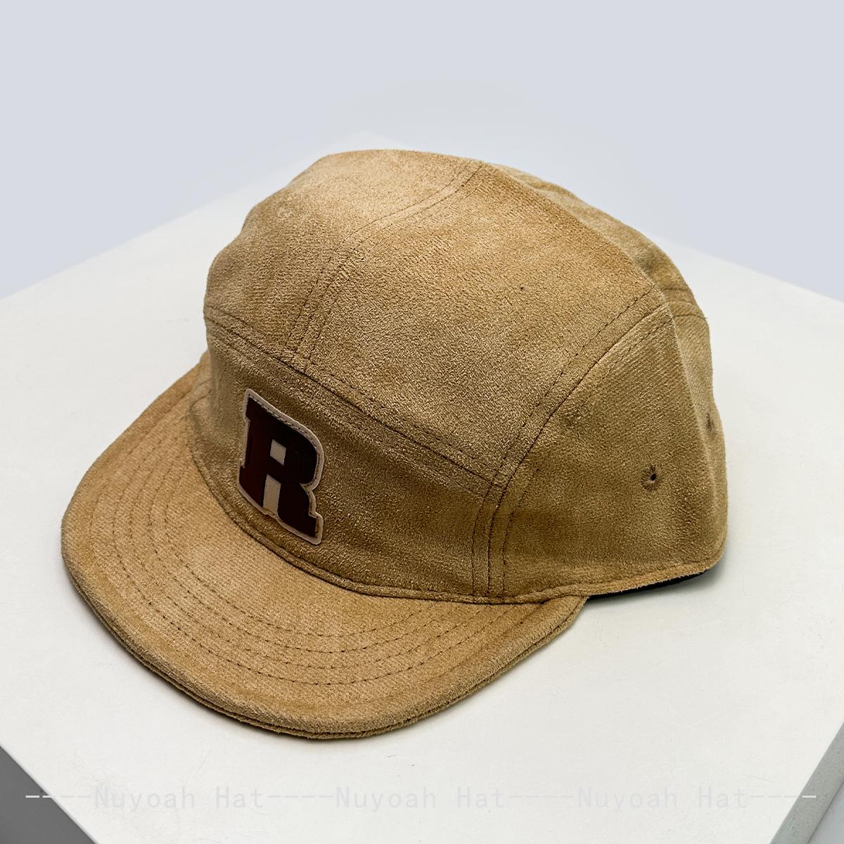 

New Men Women Korean Patch R Letter Baseball Hats Sunshade Flat Eave Versatile Suede Peaked Caps Niche Fashion Retro Simple Ins 52-60cm