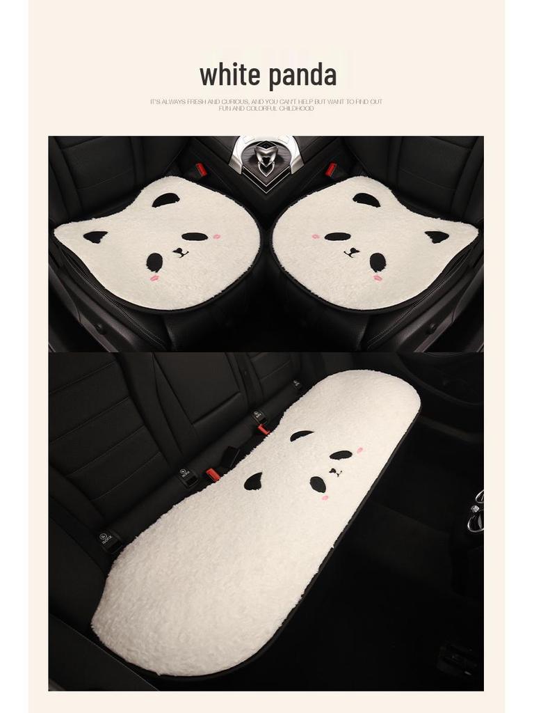 Panda Winter Plush Car Seat Cushion for Toyota bZ3, Corolla, RAV4, Rongfang, bZ5