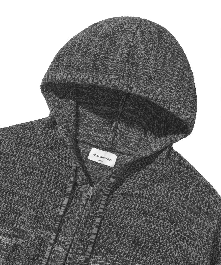 FILLUMINATE Symbol Mesh Knit Zip-Up - Black