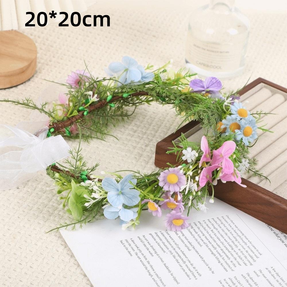 Artificial Bridal Flower Headband Pink Bridal Hair Accessory New Floral Hair Hoop Bridal Ceremony