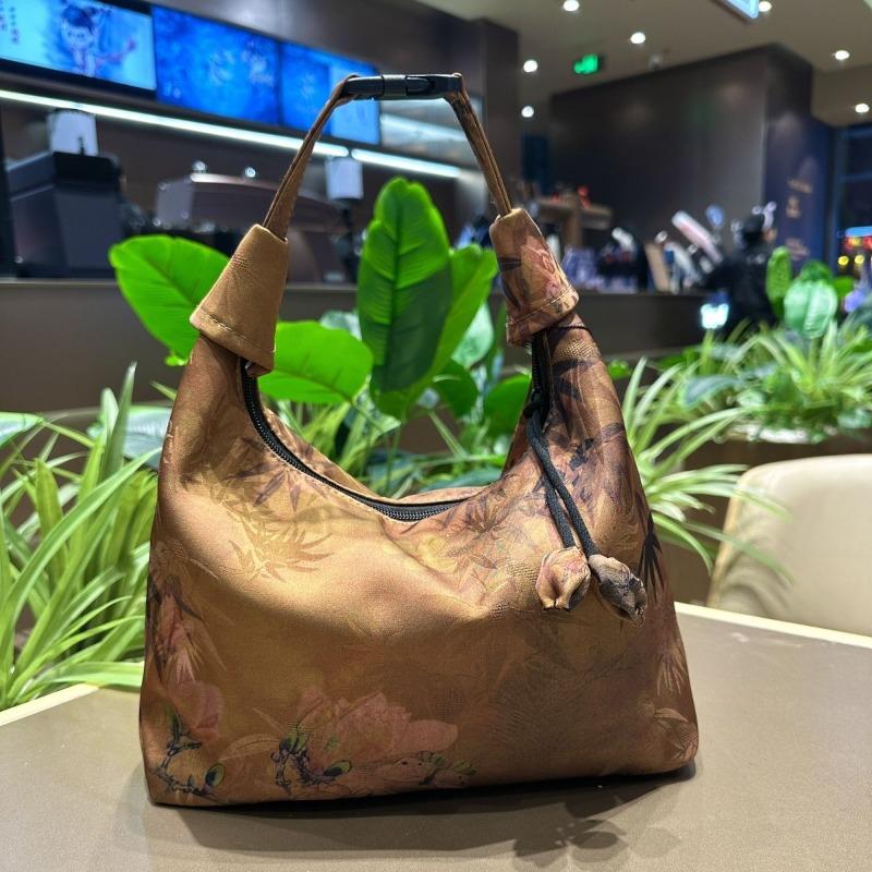 

Fragrant cloud yarn crescent bag messenger bag retro drawstring versatile decorative handbag 28*17 золотой