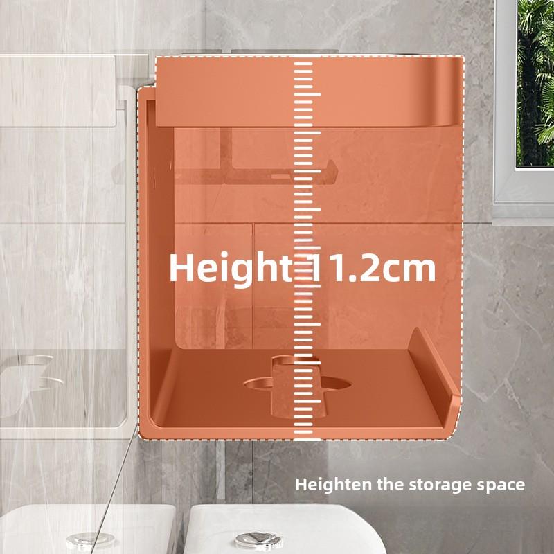 Toilet Bathroom Wall Mounted Toilet Paper Drawer Box No Punch Household Shelf