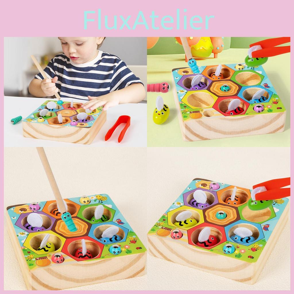 Wooden Magnetic Bug Catcher Game For Kids Educational Learning Toy