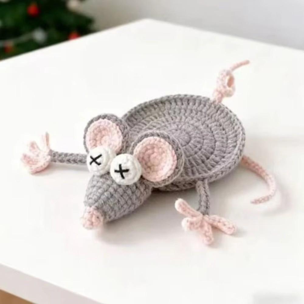 Hand Woven Knitted Cup Mat Funny Animal Drink Coaster Creative Water Cup Mat Gift
