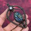 Tree Of Life Abalone Shell Pendant Copper Wire Wrapped Gemstone Jewelry Moonstone Rainbow Pendant