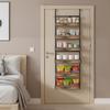 2 In 1 Over The Door Pantry Organizer, Wall Mounted Spice Rack, 6/8 Layer Design Spice Cabinet, Pantry Door Seasoning Shelves with Adjustable Basket