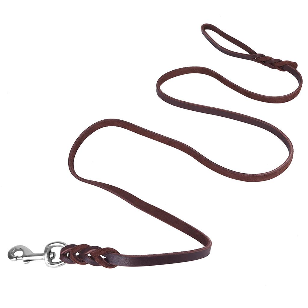 3Types Pet Dog Leash Safety Rope Cowhide and Leather Belt For Walking Running Training