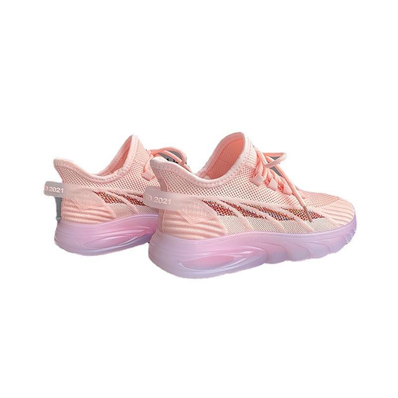 

New women s shoes trendy thick-soled, lightweight and breathable sports shoes, fly-woven soft and trendy outdoor casual shoes for children 41 рожевий