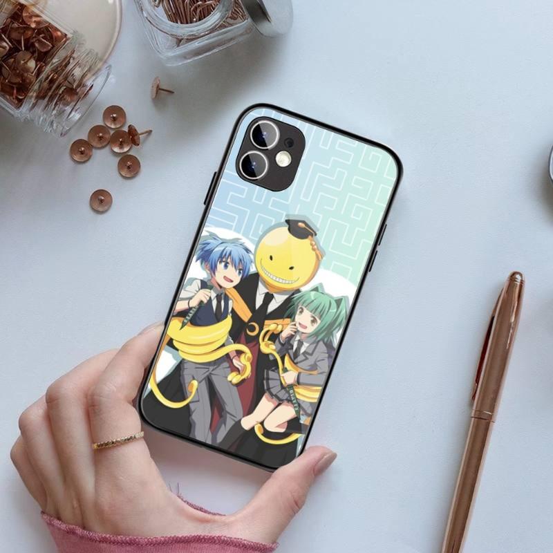 Assassination Classroom Phone Case For IPhone 14 13 12 11 XS X 8 7 6 Plus Mini Pro Max SE 2022 Black PC TPU Glass Phone Cover