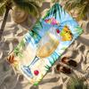 Summer Tropical Cocktail Theme polyester microfiber beach towel is highly absorbent, suitable for swimming and beach outings