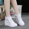 Fashion 2025 New Summer Women's Lace Breathable Mesh Sneakers Flats Loafers High Heels Platform Wedges Ladies Creepers Shoes Fashion