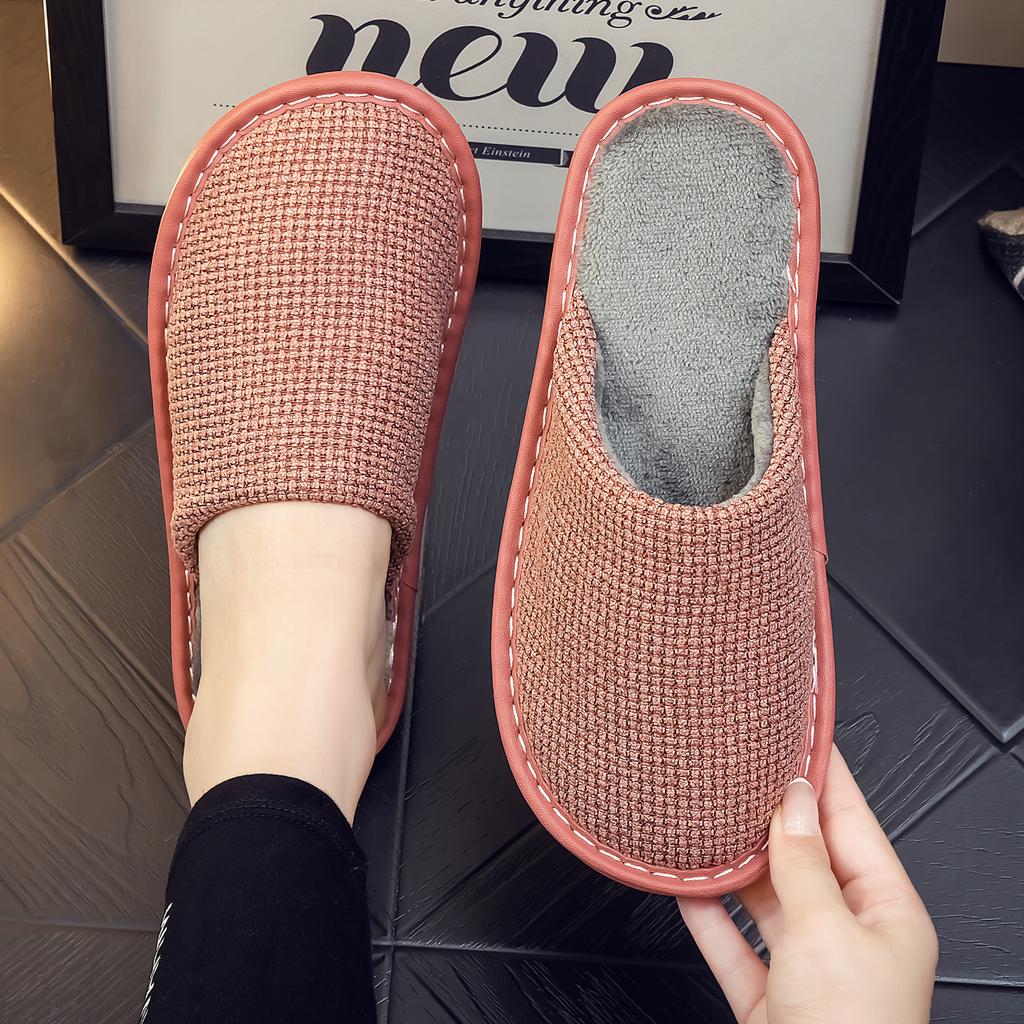 Autumn and winter new cotton slippers home indoor non-slip silent soft bottom wear-resistant home fabric cotton slippers