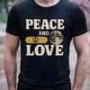 Peace And Love Retro T-shirt Tung Bomull Vintage Lätt Unisex Grafisk Designer Kläder Man Snygg Vardaglig