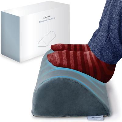 MyComfort Premium Foot Foot for Remote and As a Gift Footrest, Under-Desk Rest, Pillow, Work, Telework, Desk, Car, (Gray)