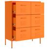 Orange Drawer Cabinet 80 x 35 x 101.5 cm Steel