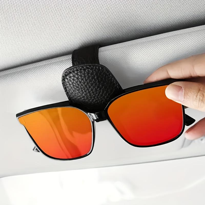 1pc Car Sunshade Fashion Glasses Frame Clip-PU Leather,Secure Magnetic Closure,Scratch Free Design,Easy One Hand Operation