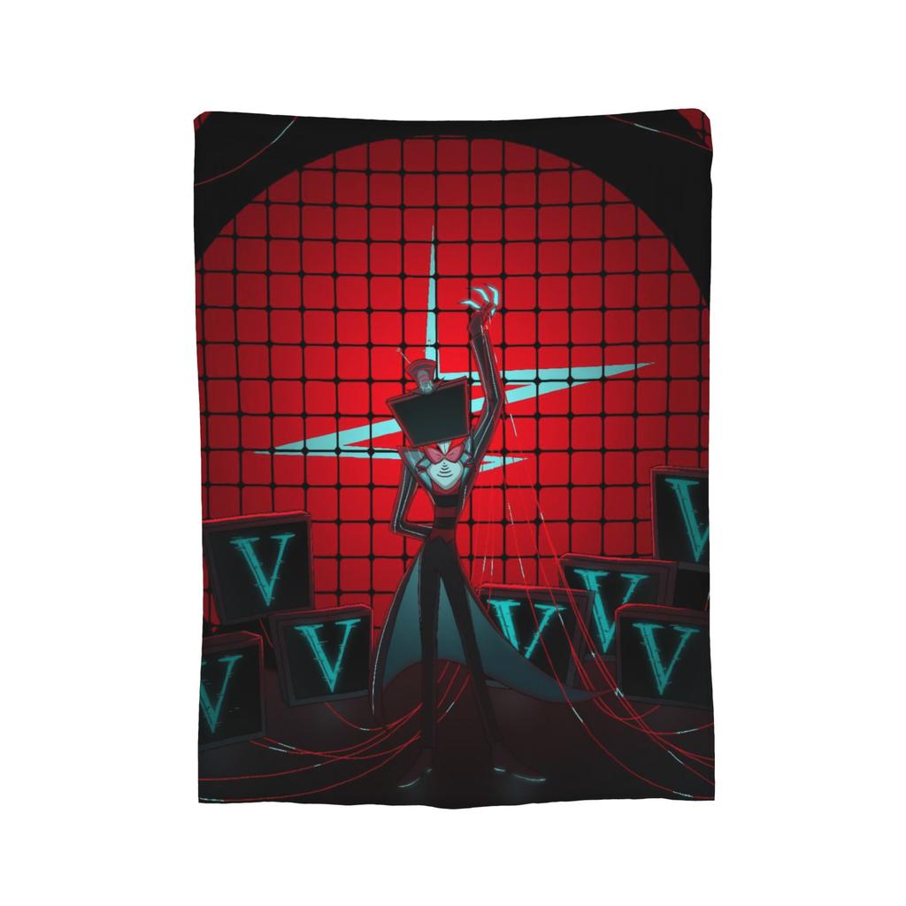 Cartoon Hazbins Hotels Blanket Velvet Print   Multifunction Lightweight Thin Throw Blanket for Sofa Car Bedspread