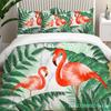 Modern Flamingo Pineapple Print Bedding Set Queen Tropical Plants Leaves Flowers Duvet Cover Hawaiian Islands Floral Pillowcases