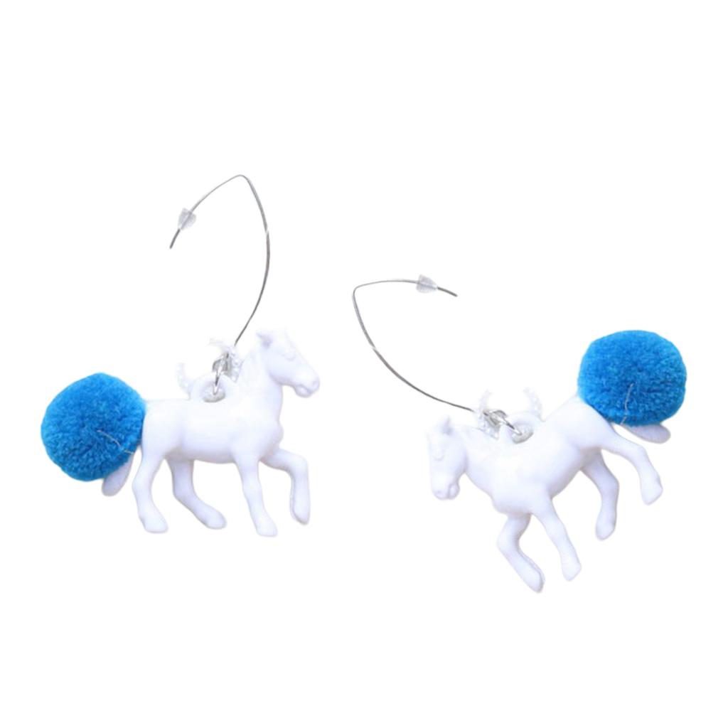 Unique Horse Earrings with Heart and Paperclip Pattern Cuteness Pony Earrings Resin Texture Suitable for Everyday Wear