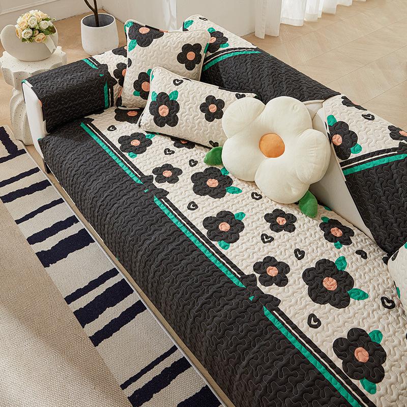 Qulited Cotton Sofa Cover Modern Floral Printed Sofa Cover Towels Anti-slip Couch Cover Pattern Design Quilting Sofa Covers