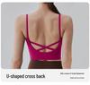 Criss-Cross Back Women's Sports Bra with Chest Pads - Yoga Vest & Fitness Camisole