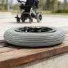 6-Inch Gray Tire Electric Wheelchair Front Wheel Ottobock Compatible