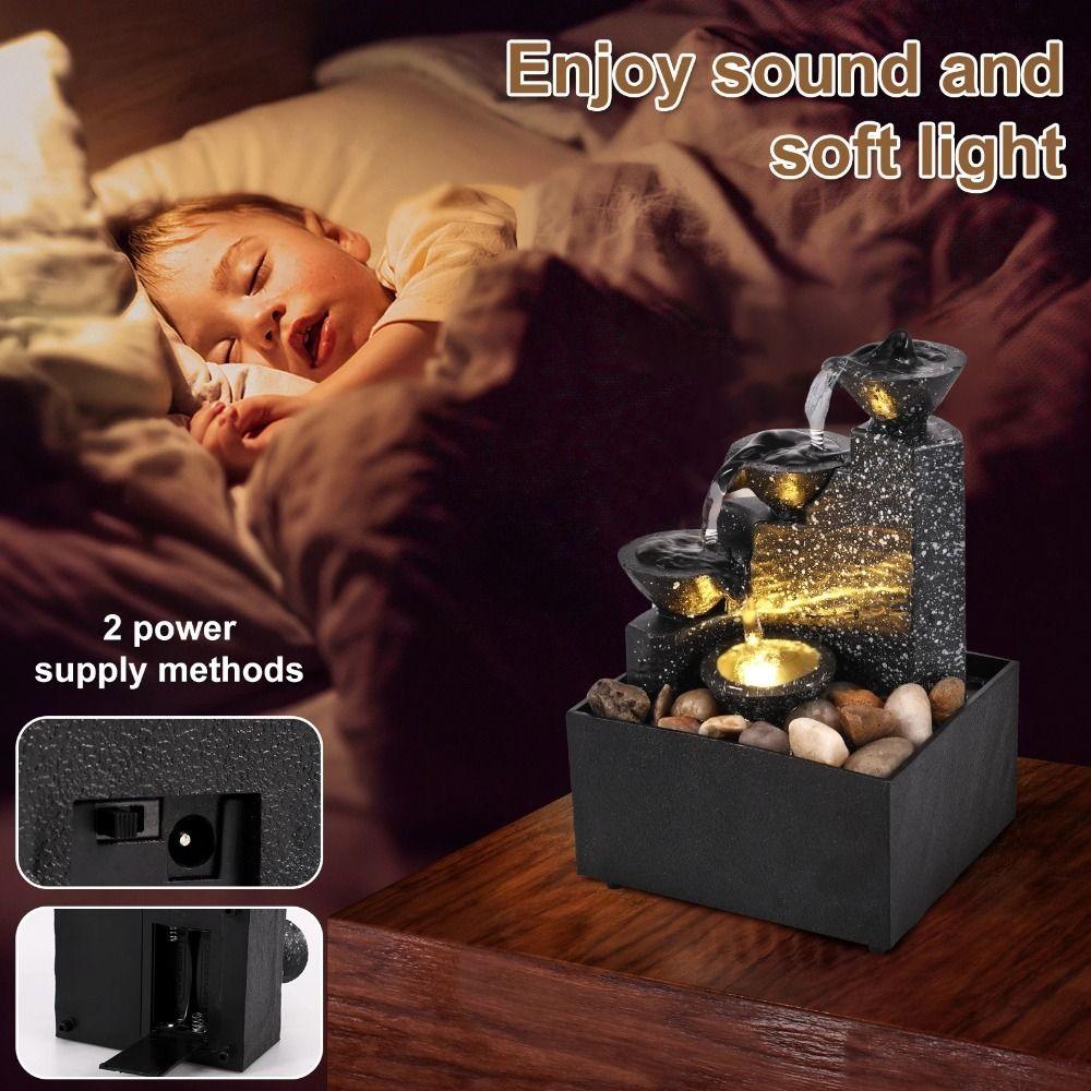 Battery/Plugged in Water Fountain Circulating Water Flow Waterfall Decoration  Living Room