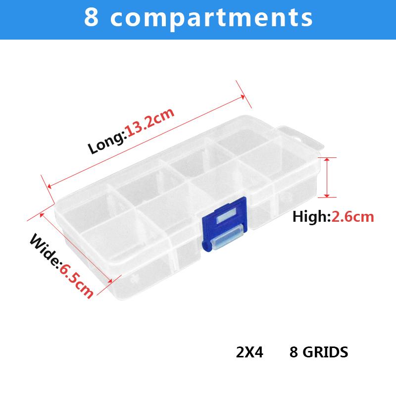 Plastic Box Storage Container Transparent Compartment Adjustable Organizer Box For Jewelry Button Hardware Screw Detachable Case