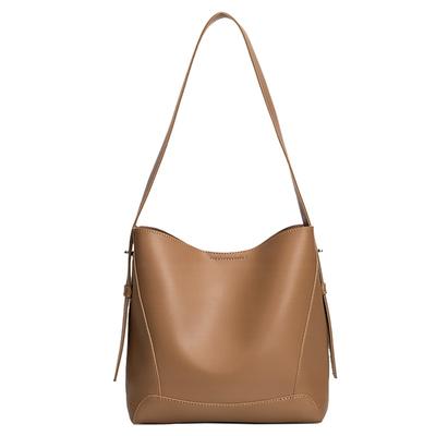 Neue modische Damen-Einkaufstasche, hochwertige Eimertasche mit großem Fassungsvermögen, weiches Leder, multifunktionale, praktische Umhängetasche
