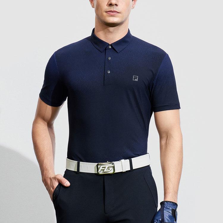 FILA Golf Series Solid Color Pullover Sports Sun Protection Short Sleeve Polo Shirt Men Polo Shirts A11M415105F-ZB
