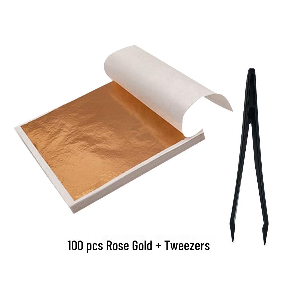 Taiwan Three-Color Imitation Gold Leaf: DIY Colored Foil Epoxy K Gold, Silver, Rose Gold Sheets (90-150/Pack)