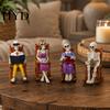 Skeleton Figurine for Home Decor Halloween Figurine, Resin Sitting On Rocking Chair Statue, Drinking Desk Ornament Coffee Crocheting Reading Tabletop