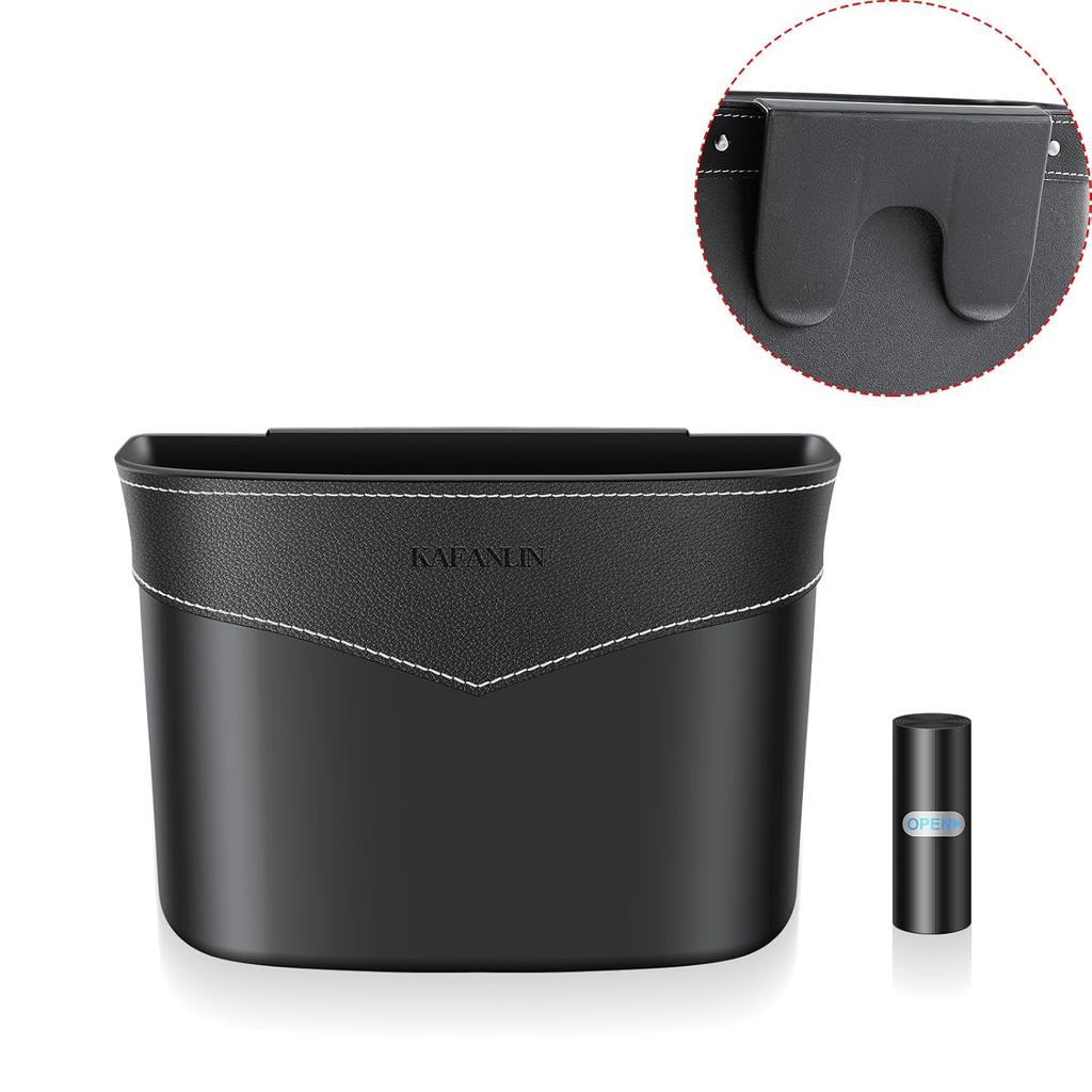 Car Trash Can Mini Trash Bin Garbage Organizer With Plastic Trash Bag Automotive Small Garbage Bin For Home Office Auto Vehicle Car Door Front Back