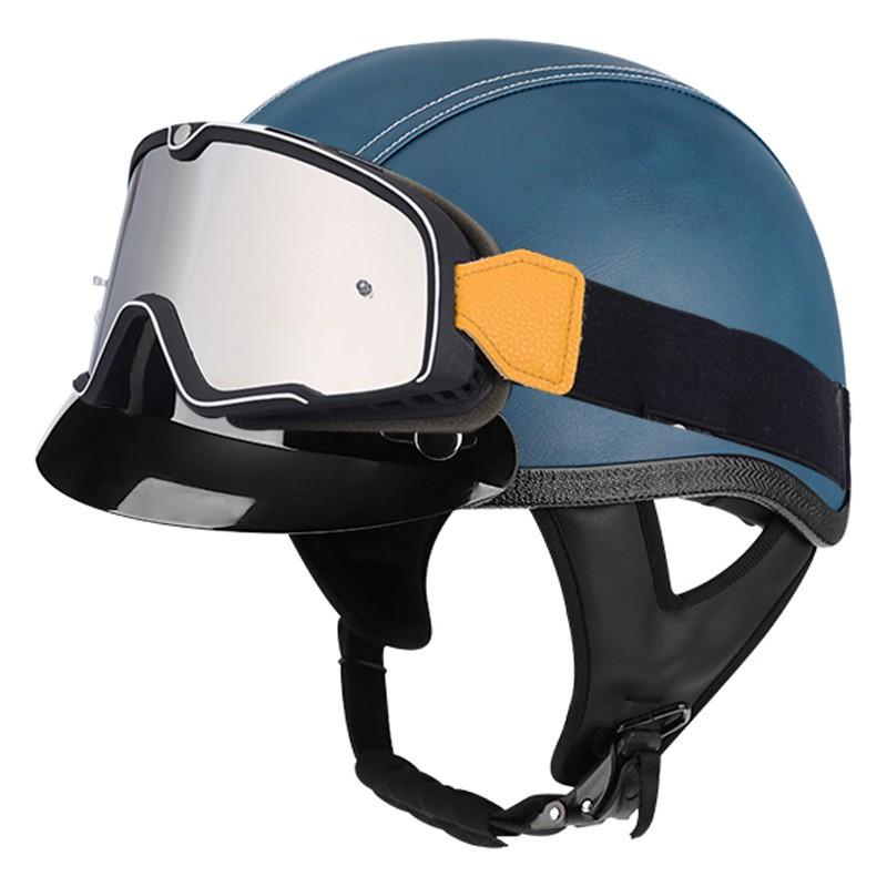 3C Certified Retro Half Helmet Scooter Motorcycle Riders Unisex All Season ABS Safety With Visor Options