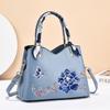 Elegant Black Pu Embroidered Handbag For Women Perfect For Business And Daily Use