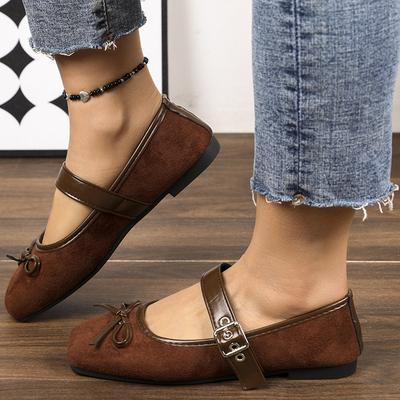 Neue Damen Schnallenriemen Schleife Flache Sohle Schuhe, Damen Flache Ballerinas Casual Atmungsaktive Arbeitsschuhe