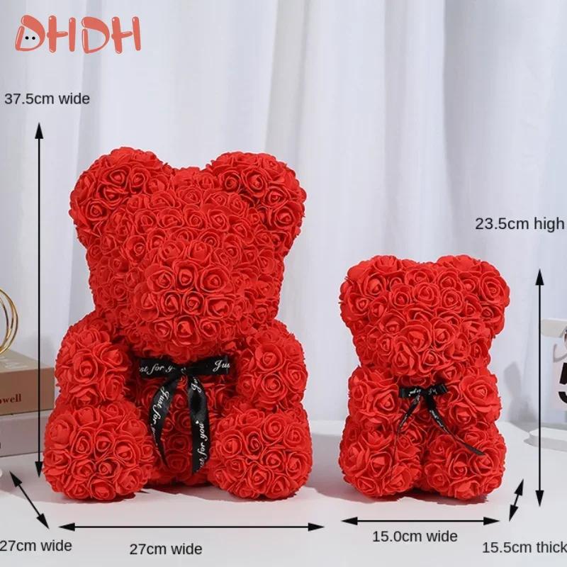 1pc Artificial Flower 40cm Teddy Rose Bear Girlfriend Anniversary Christmas Valentine's Day Gift Birthday Gift Party Decorations