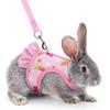 A pet universal rabbit chest strap set with cute radish print outdoor traction rope