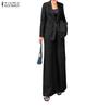 ZANZEA Women Long Sleeve Thin Blazer and Pants Casual Two Piece Suit Sets